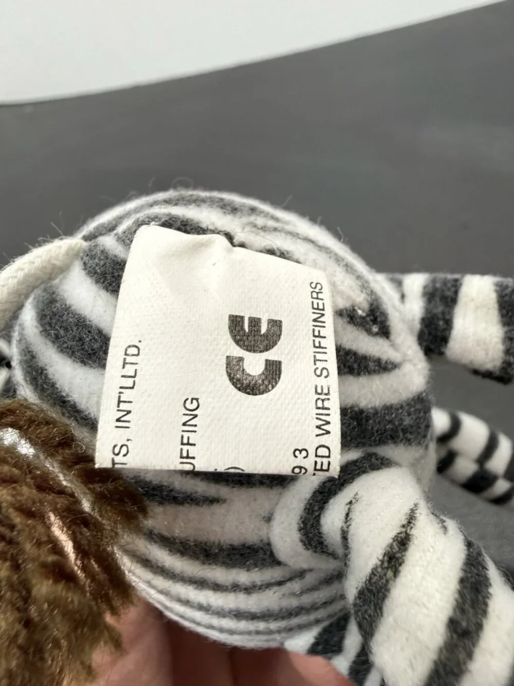 1996 Toy Concepts Zebra Bend & Pose Pets Poseable Bendable Plush 10
